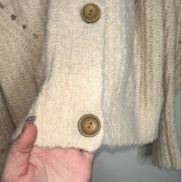 Ulla Johnson Emmy Cardigan Puff Sleeve Alpaca Blend in Dawn/Cream Size Small - Picture 7 of 10
